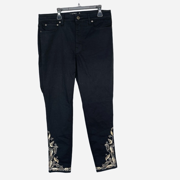 Nwt- RALPH LAUREN, BLACK EMBROIDERED PANT, SIZE: 8 MSRP $185 - Picture 4 of 9